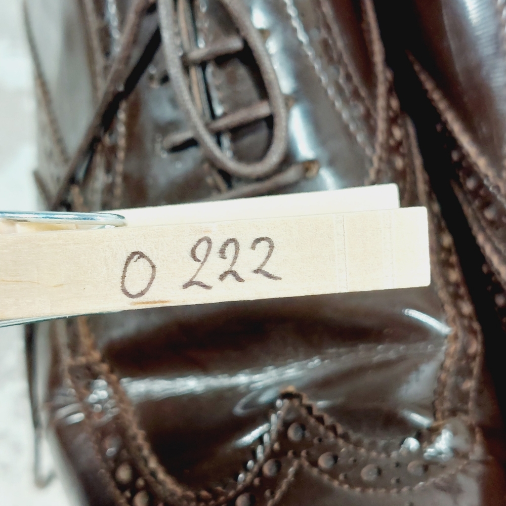 Neiman Marcus Brown Leather Wingtip Brogue Lace Up Oxford Shoe - Picture 12 of 12